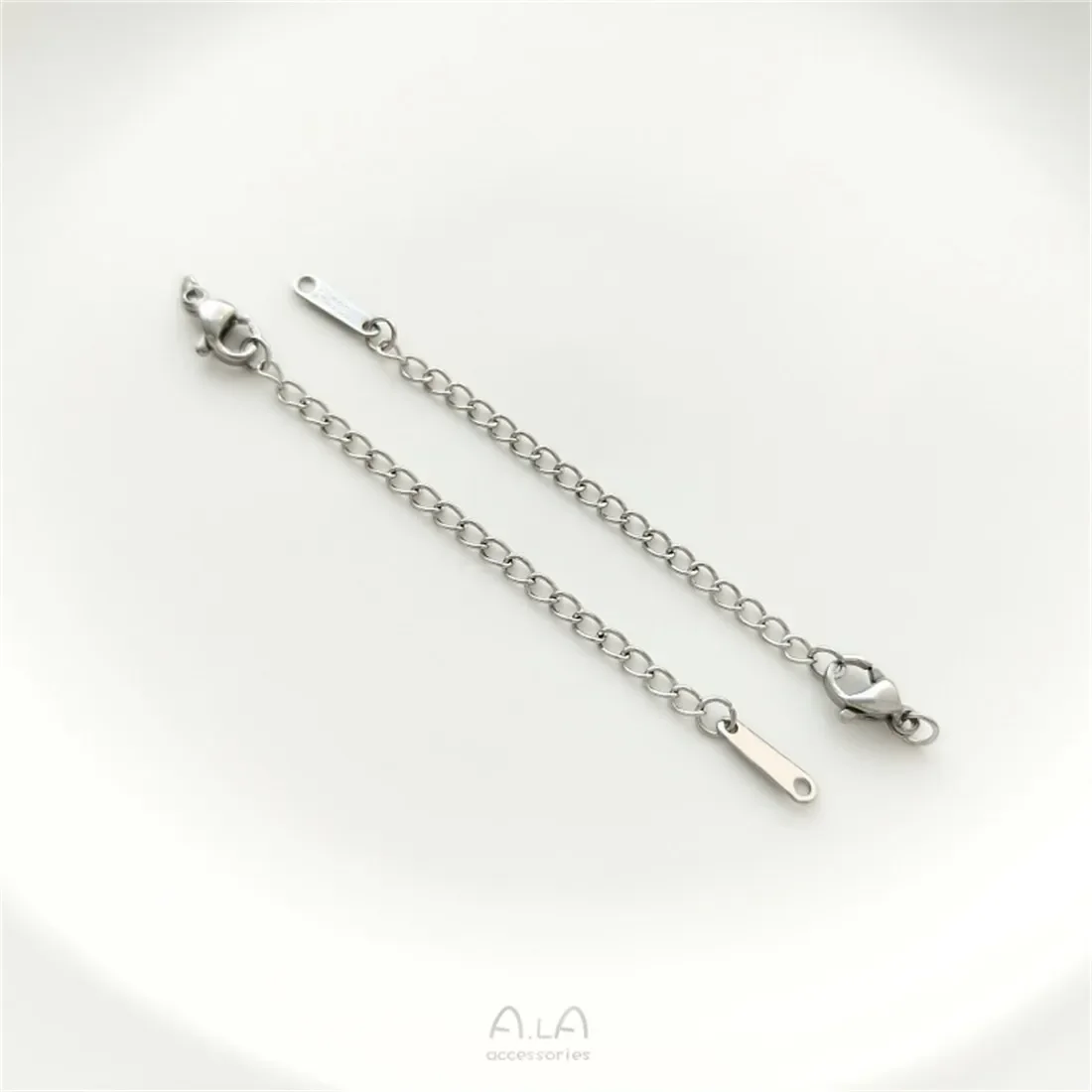 Расширенная цепочка из титановой стали золотисто-белое золото пряжка-лобстер