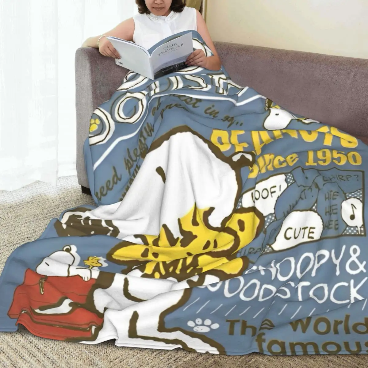 Одеяло Снупи с арахисом теплое плюшевое одеяло узором для дивана-кровати