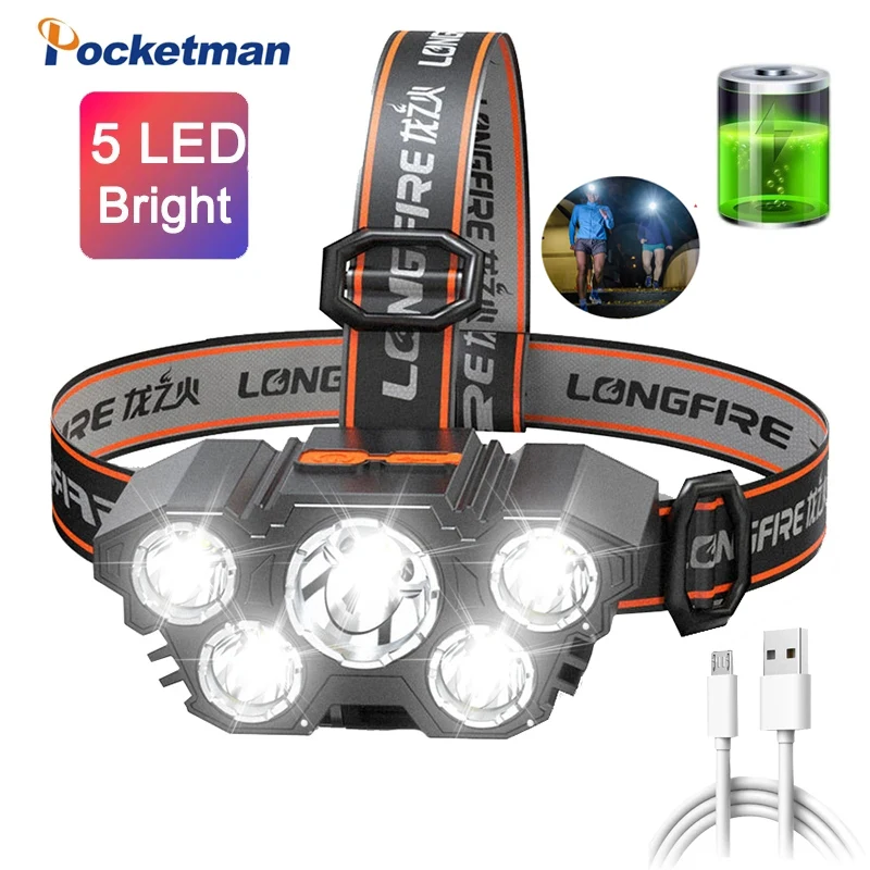 

Суперъяркий налобный фонарь, перезаряжаемые Налобные фонари, водонепроницаемые Налобные фонари, головка, фонарь для кемпинга и бега