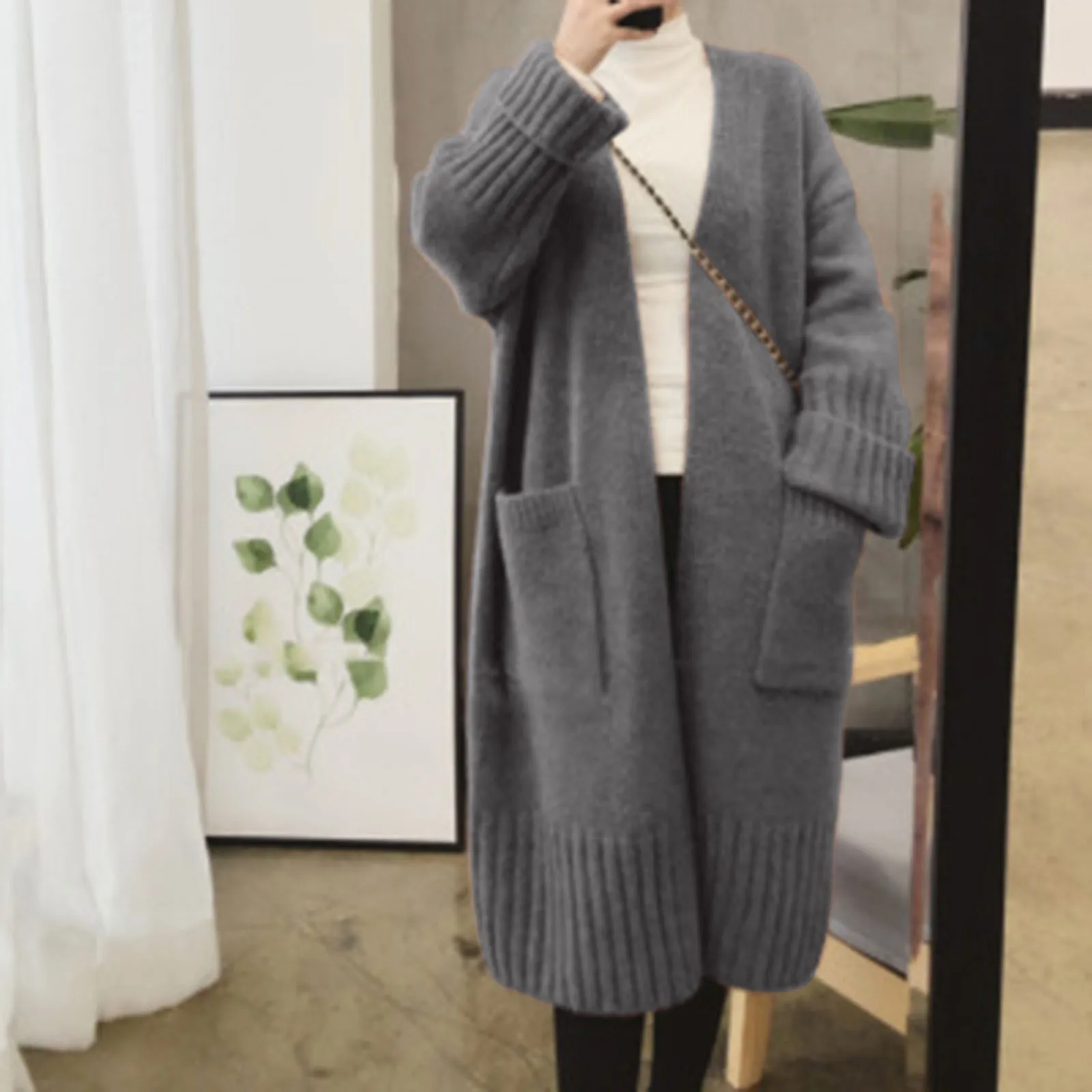 

Кардиган женский вязаный крючком, свободный женский свитер с длинным рукавом, Осень-зима 2022, Теплые повседневные офисные женские длинные кардиганы