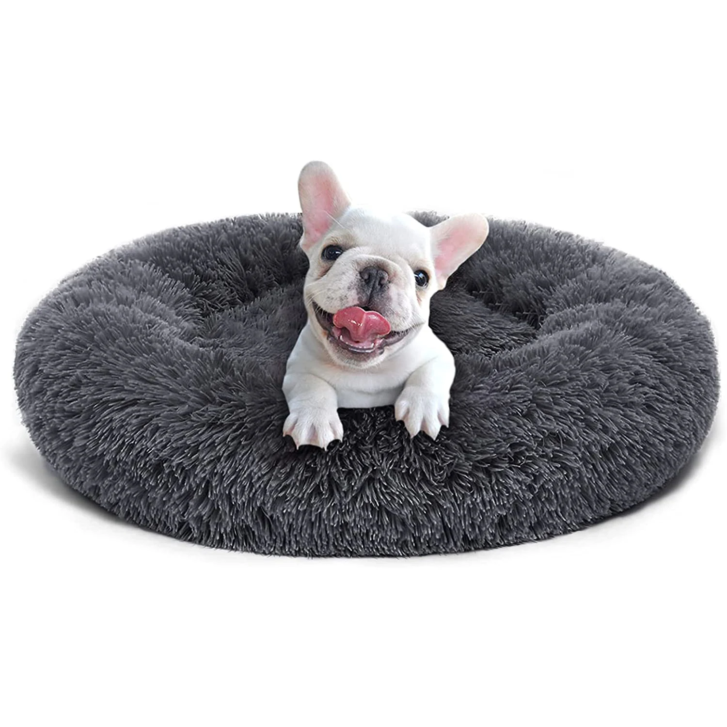 

Calming Dog Bed Cat Bed Donut Cuddler Anti Anxiety Dog Bed for Small Medium Large Dogs Cats - Machine Washable
