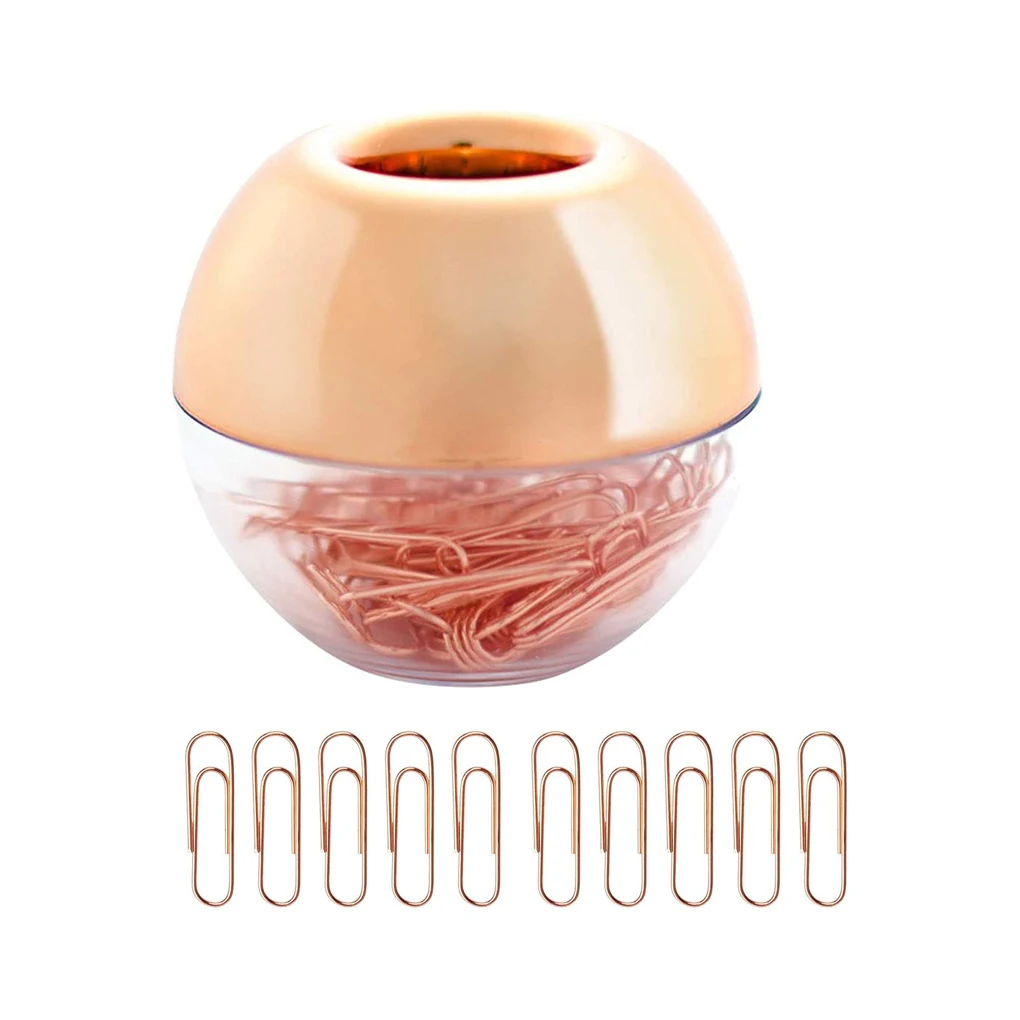 

Круглый держатель для бумажных зажимов, настольный органайзер цвета розового золота для дома, бизнеса, офиса, школы, документов