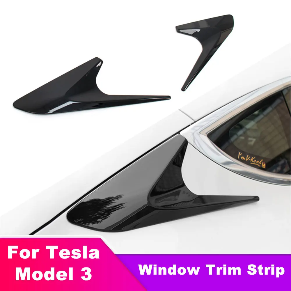 

For Tesla Model 3 Rear Car Window Trim Strip Decorative Sticker Carbon Fiber Exterior Decoration Car Modification