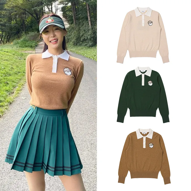 

【Presale 】Women Long Sleeve Knitted Polo Pullover Sweater Jumper Tops