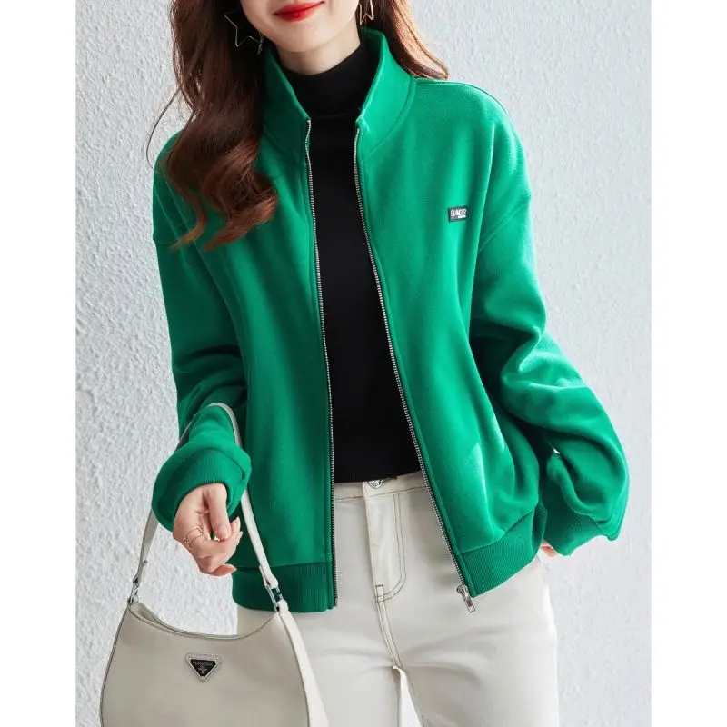 

Модные серые куртки с воротником-стойкой, женские модные Свободные повседневные укороченные куртки в Корейском стиле, Классическая верхня...