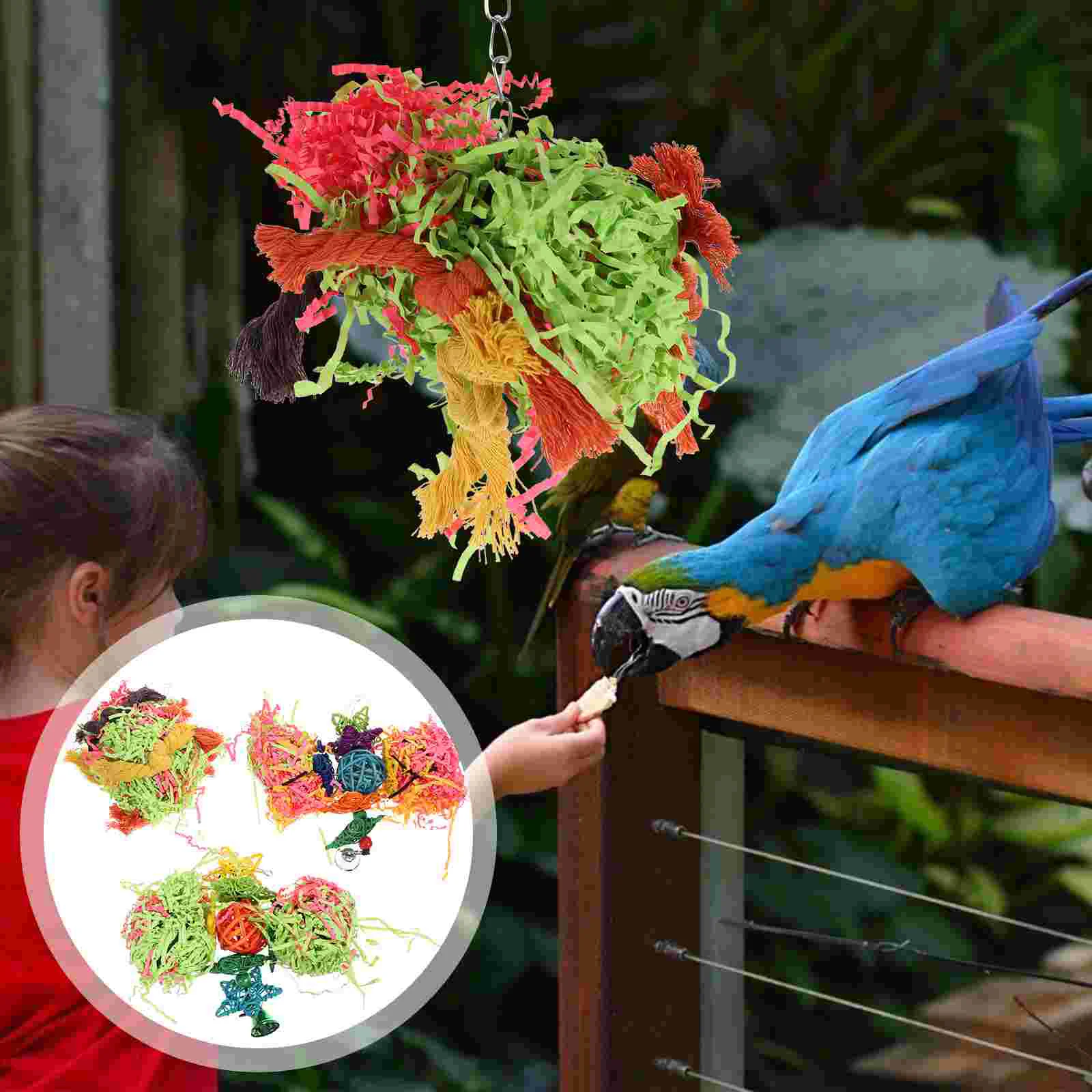 

Parrot Bird Hanging Cage Interesting Biting Bite Resistant Chew Funny Pet Plaything