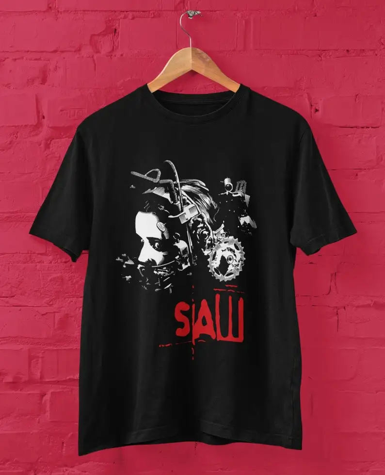 Футболка с круглым вырезом из фильма ужасов SAW футболка страшного подарок для