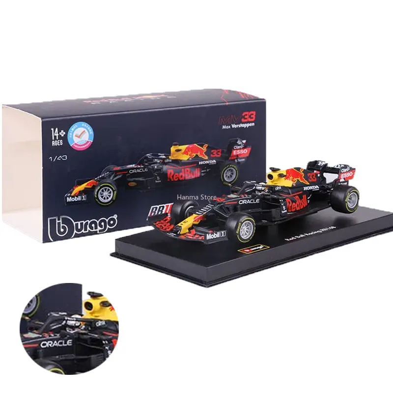 

Burago 1:43 Driver's Helmet Style 2022 Red Bull RB18 #1Max Verstappen #11Sergio Perez Alloy Model Car Die-Casting Simulation Car