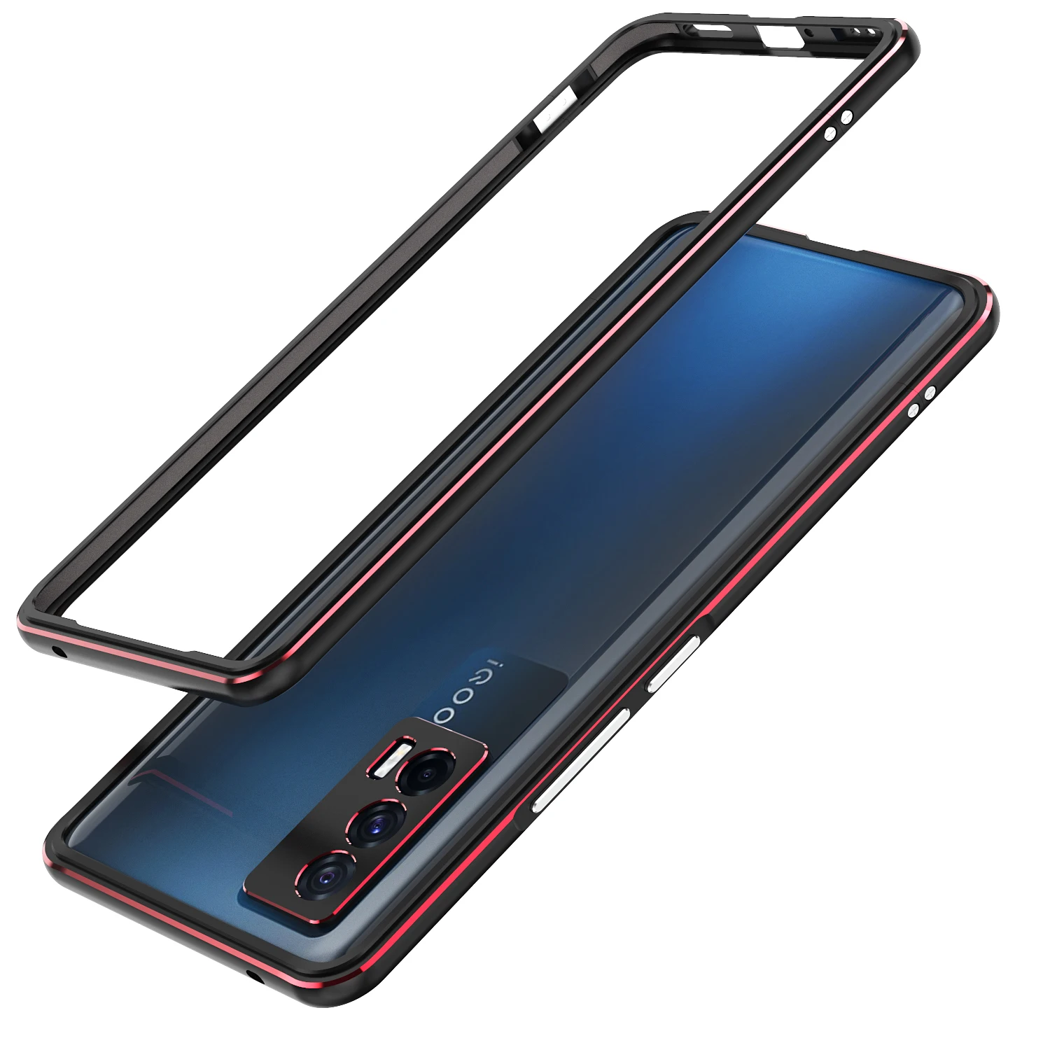 

Aurora Dual Color Border Camera Lens Guard+Side Bumper For VIVO IQOO NEO 6 NEO6 Black Shark 5RS Aluminum Case Frame Protector