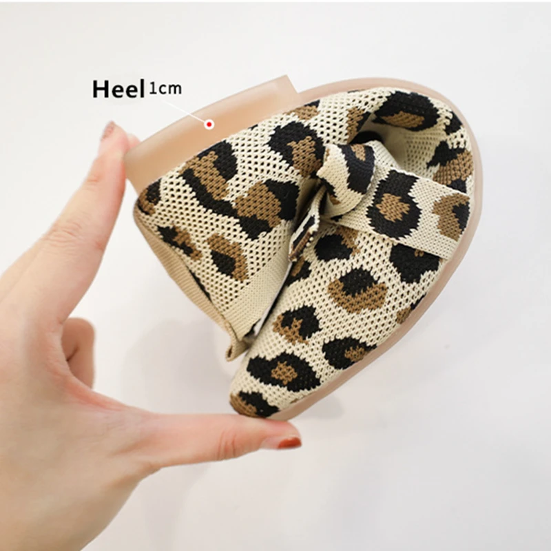 Pointed Toe Thin Flat Bottom Casual Shoe Shallow Mouth Soft Bottom Breathable Bow Knitted Shoes Women Ballerina Zapatillas Mujer