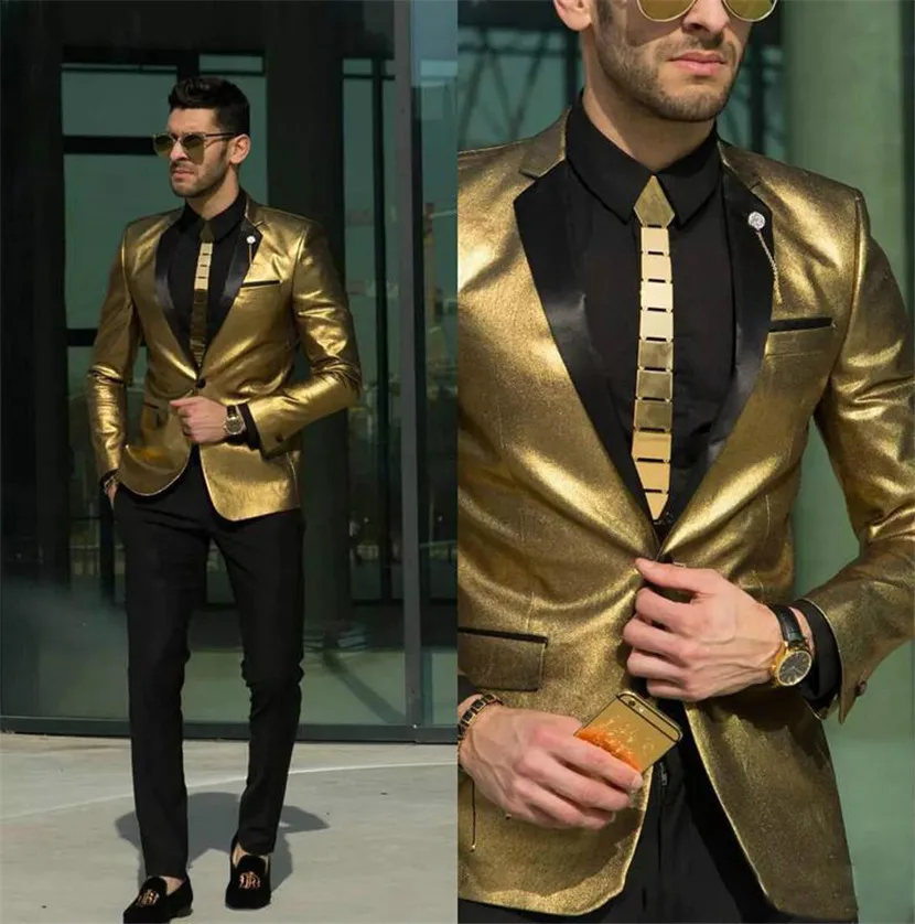 2022 модные блестящие золотые свадебные костюмы для мужчин дешевые смокинги