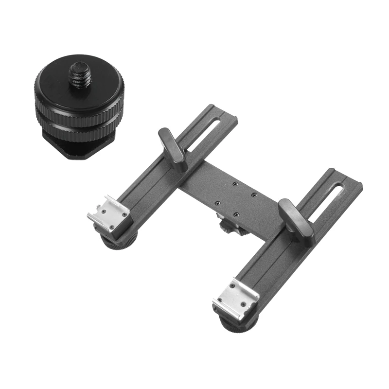 

MOOL Durable Pro 1/4 Mount Adapter F Threaded Tripod With 13 Inch Twin Speed Light Hot Shoe Mounting Bracket Mount Holder