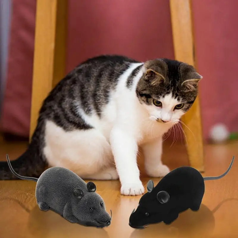 

Four-way Walking Funny Remote Control Mouse Cat Toy Simulation Electric Squeaky Mice For Kitten Prey And Interactive Play