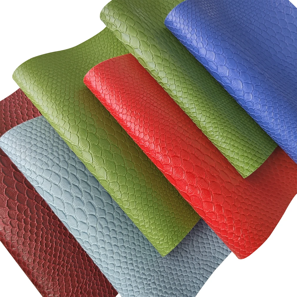 Solid Dark Matte Colors Alligator Grain PU Embossed Vinyl Faux Leather Fabric Sheets for Clothes Bag Shoes Wallet DIY 30*135CM