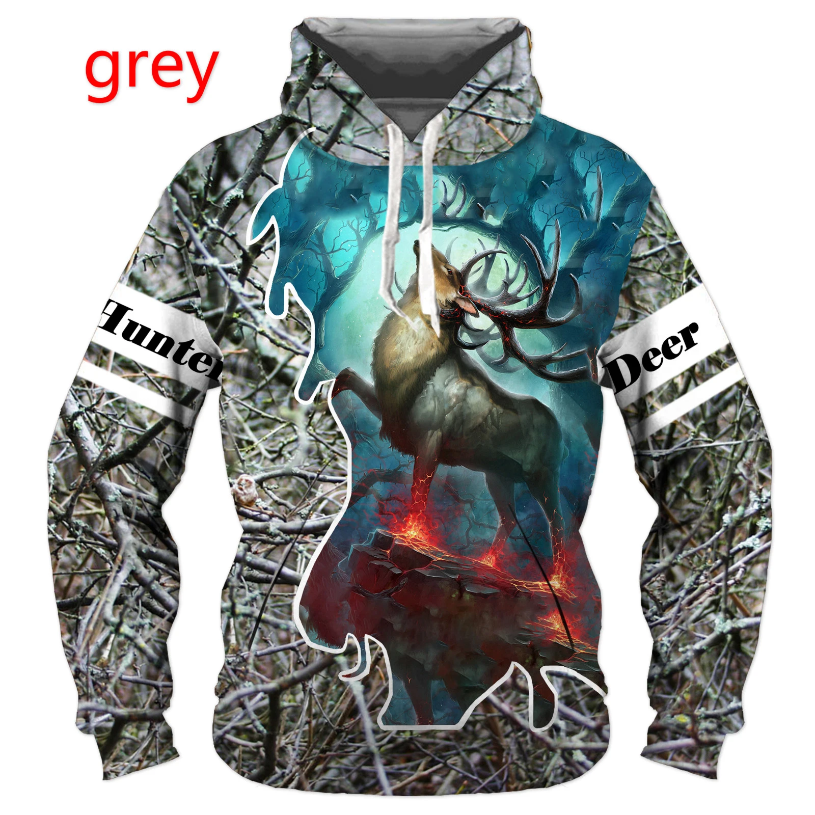 Fashion Cool Animal Deer Fishing Hunting 3D Print Hoodies Hunting Hunter Men/Women Sweatshirts Streetwear Pullover Unisex Casual