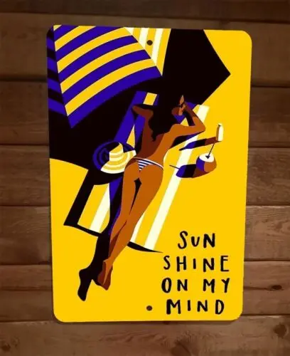 Металлическая настенная табличка-постер Sunshine on My Mind Beach Girl 8x12 (art.: 3920da055b14d) - 3920da055b14d