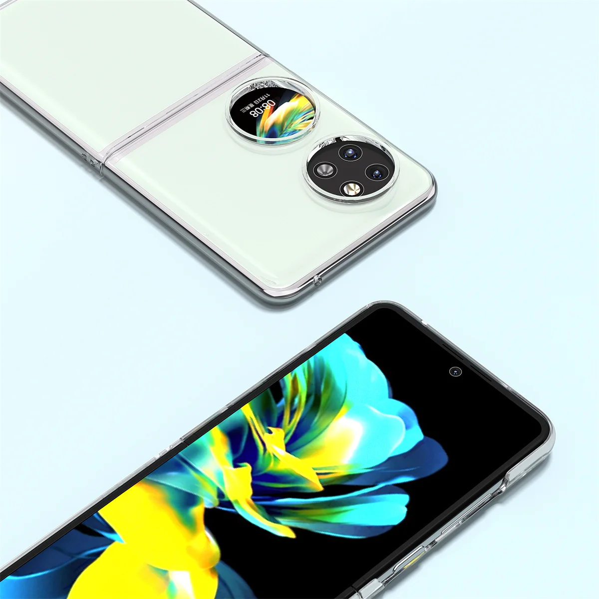 Прозрачный жесткий чехол из поликарбоната для телефона HuaWei P50 Pocket 2