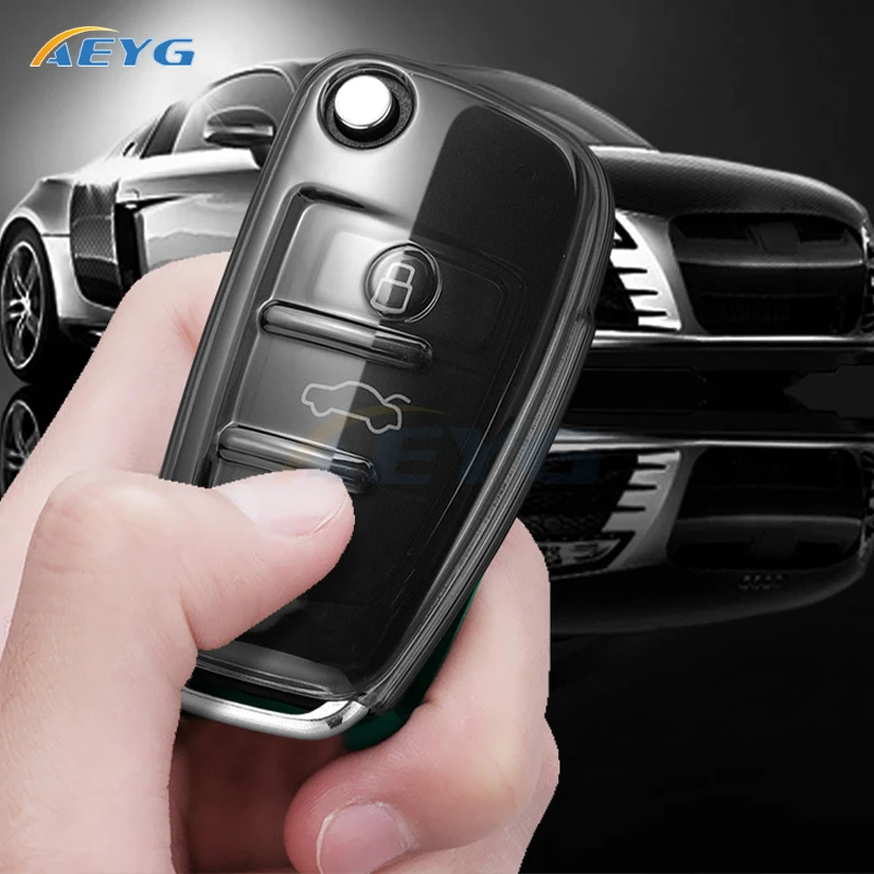 Чехол для автомобильного ключа из ТПУ Audi A3 A4 B6 B7 B8 A6 C5 C6 RS3 S1 S3 Q3 Q5 Q7 TT