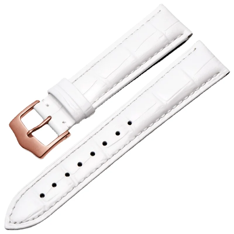 Generic Leather watch strap women's fashion bracelet for Tissot/ Longines/Csio/dw/Omega red  white bracelet 10mm 12mm 19mm 24mm enlarge