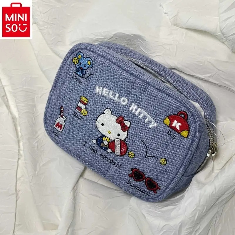 MINISO Sanrio ковбойская мультяшная вышитая помада Hello Kitty сумка для хранения наушников