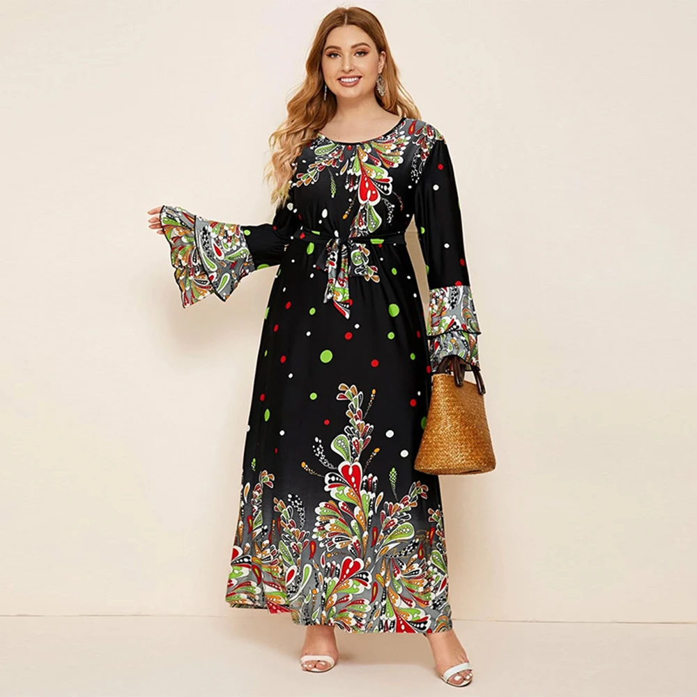 

Plus Size Abaya Dubai Arabic Turkey Islam Muslim Long Maxi Dress For Women Ramadan Kaftan Robe Femme Musulmane Vestido Longo