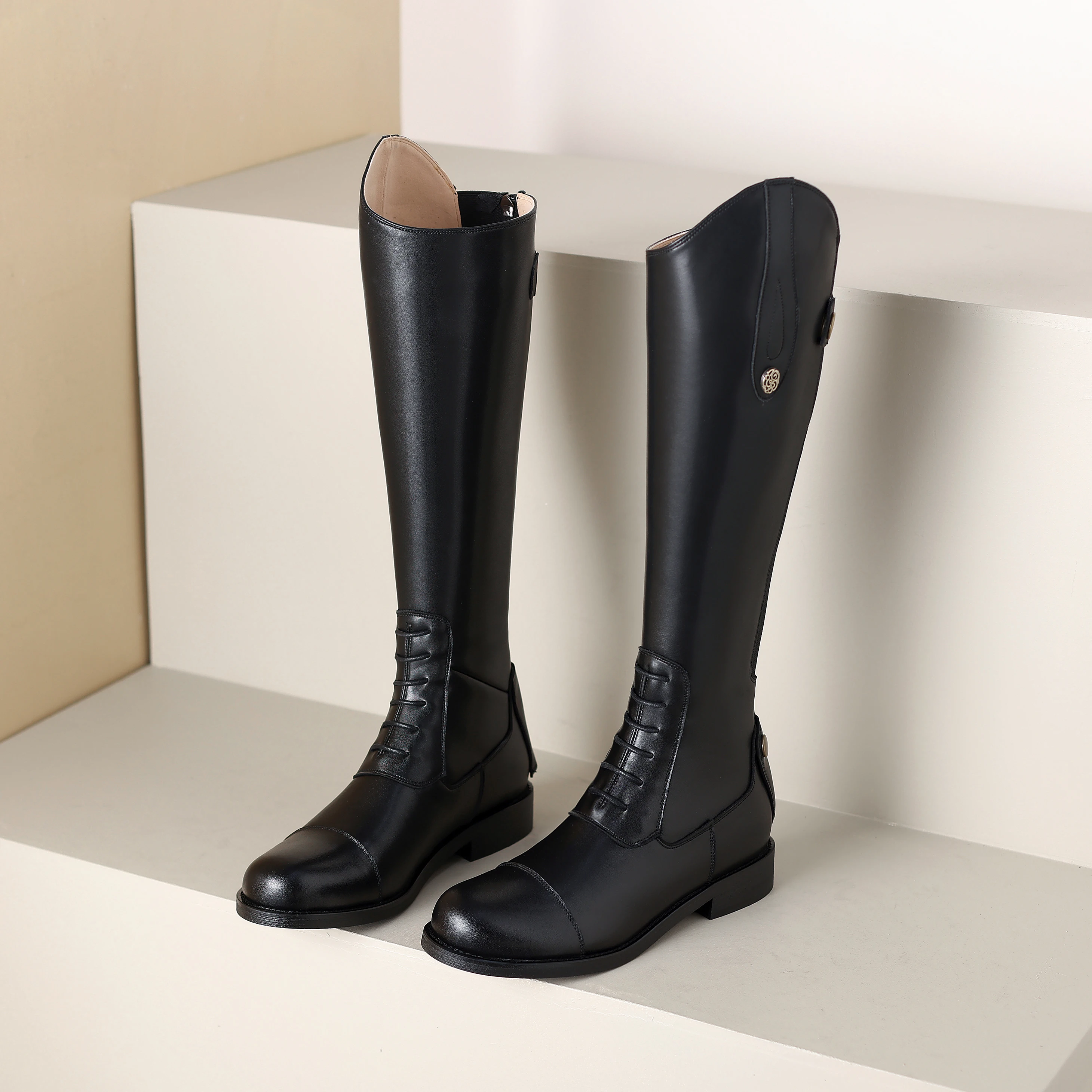 Роскошные женские мотоциклетные сапоги В рыцарском стиле винтажные для верховой