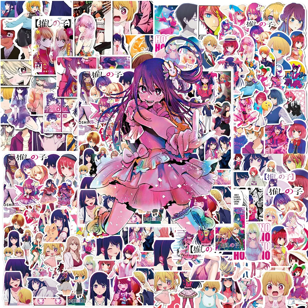 

50/100pcs Kawaii Cartoon OSHI NO KO Stickers Japan Girls Anime Sticker for Laptop Notebook Skateboard Car Kid Decal Toys Gift