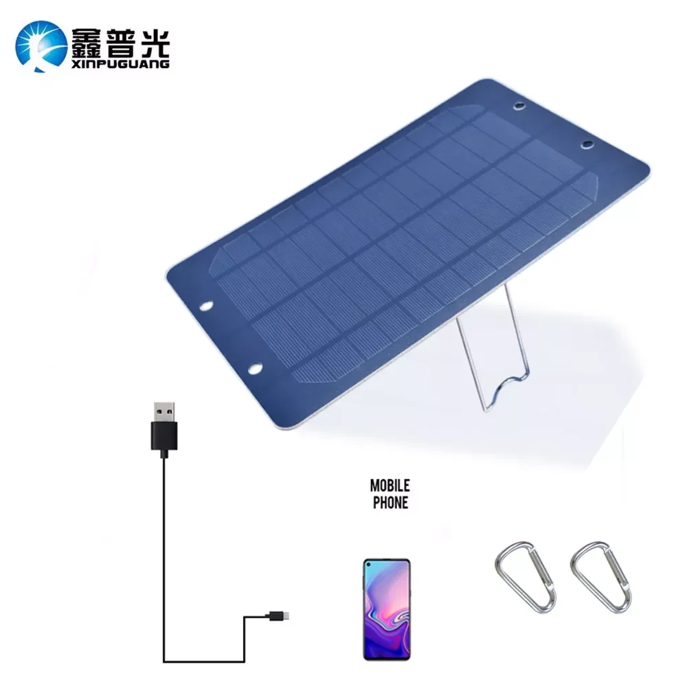 

NEW2023 6V 6W Solar Panel Portable Mini Solar Charger 5V 1A USB Output Monocrystalline Cell Outdoor Mobile Phone Power Bank Char