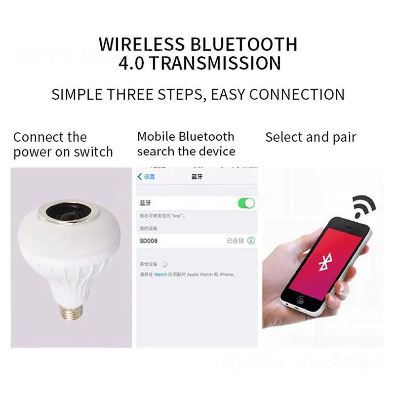 

Smart Intelligent Music Bulb Lamp E27 Light Bulb Rgbw Light Home Decor Wireless Rgb Smart Music Light Bulb