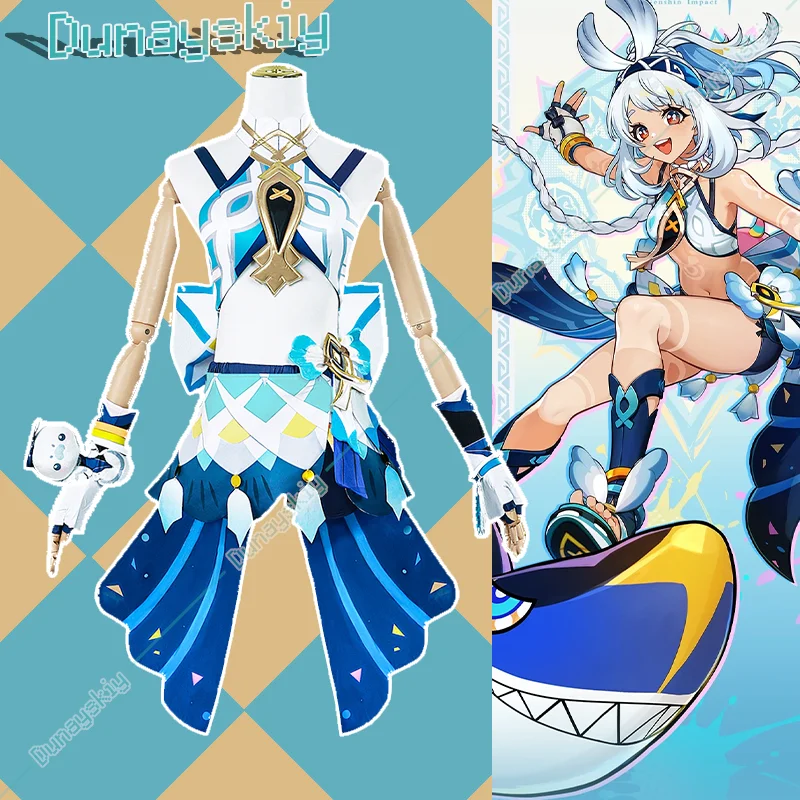 Muinaa Косплей Игра Genshinimpact Костюм Платье Парик Аниме Ролевые игры Карнавальные