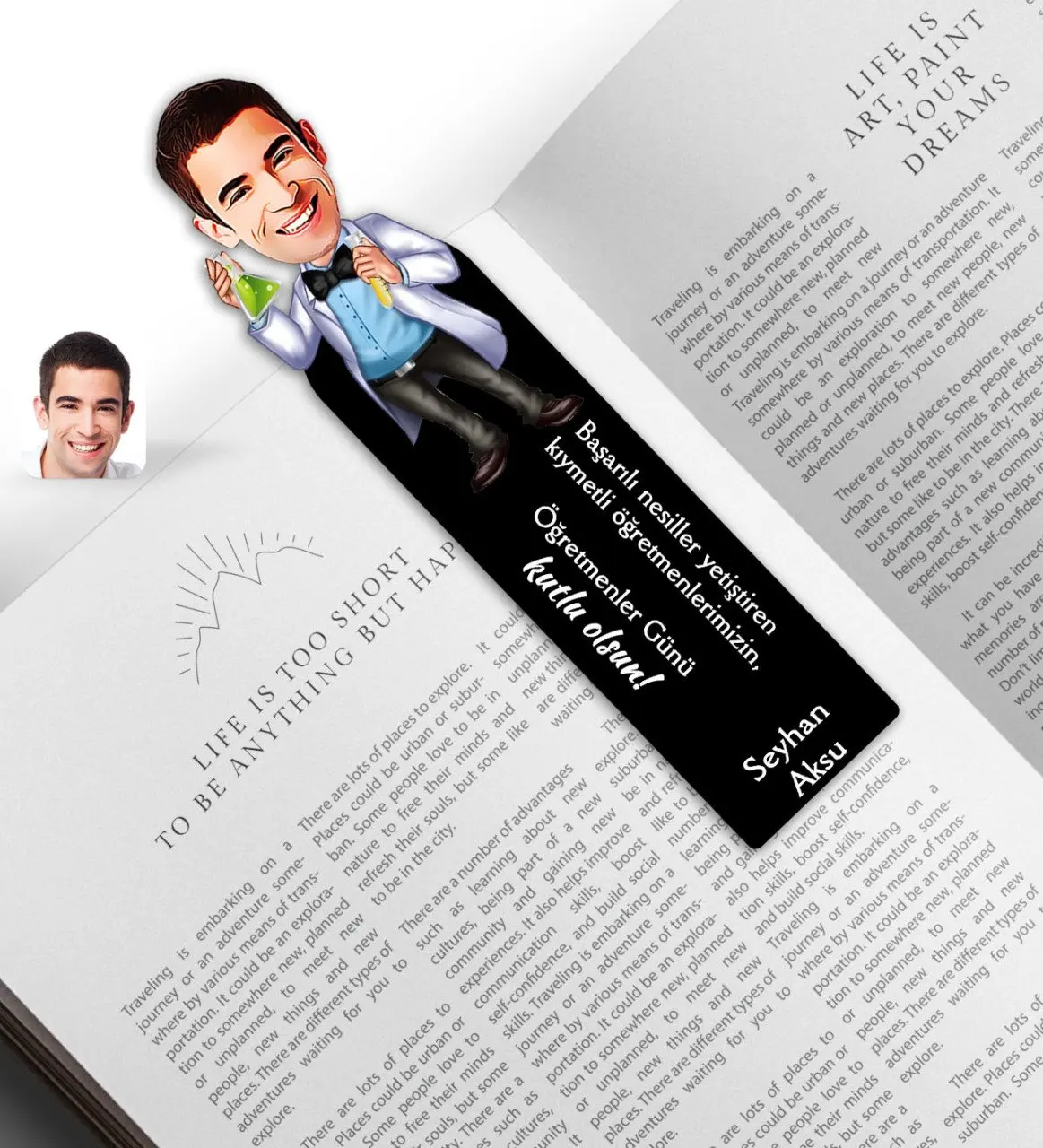 

Персонализированная Мужская карикатура по карикатуре для преподавателя химической промышленности, деревянная книга ayracлинии 3