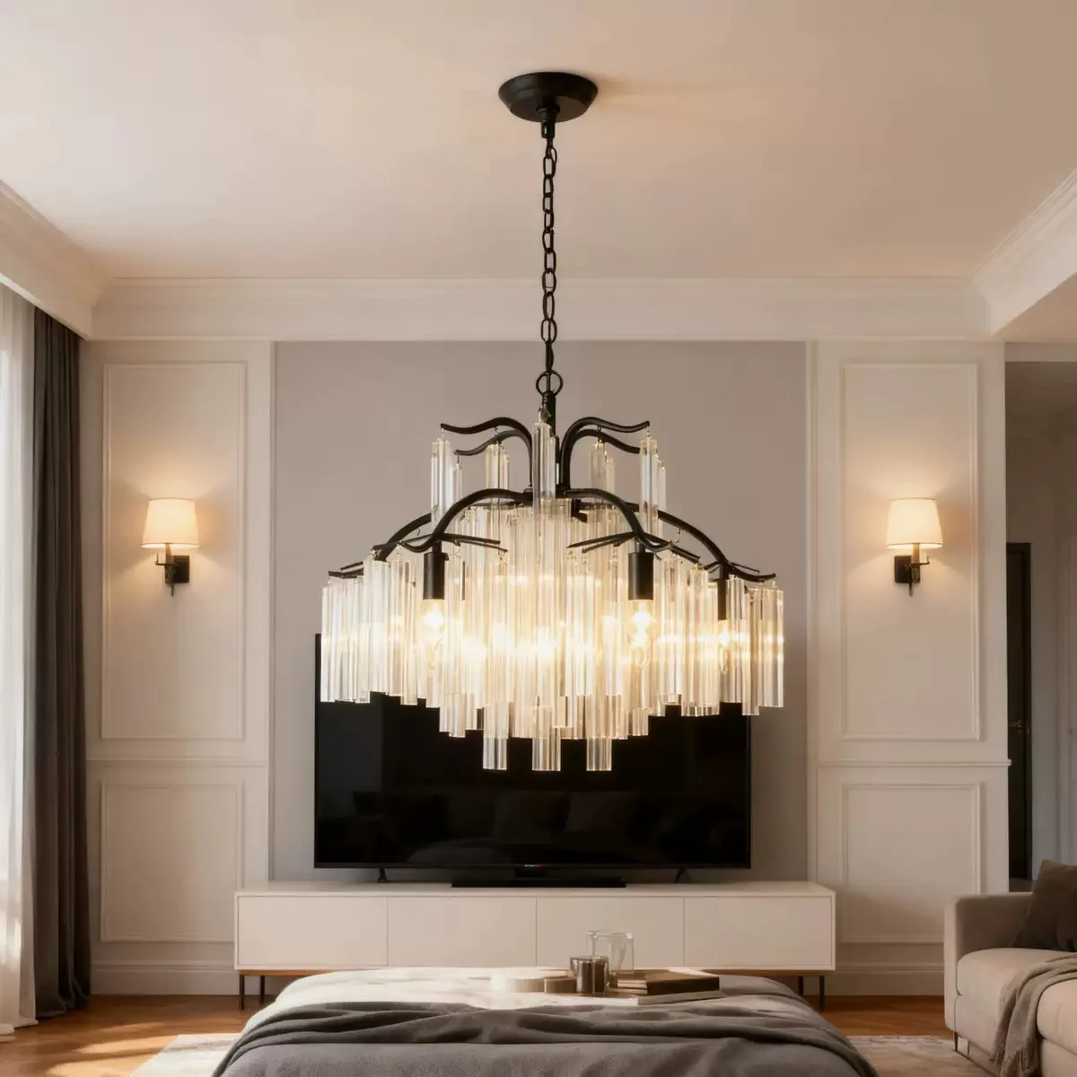 

Yue Huqin современная люстра из железа с LED лампами