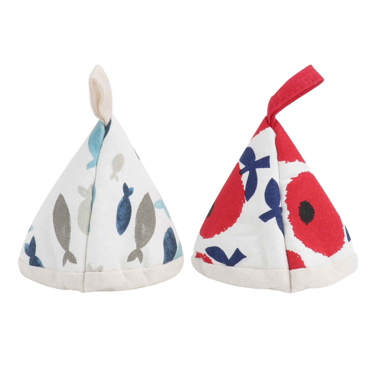 2Pcs Lovely Pot Cover Handles Protections Triangle Pot Hats Household Pot Hats