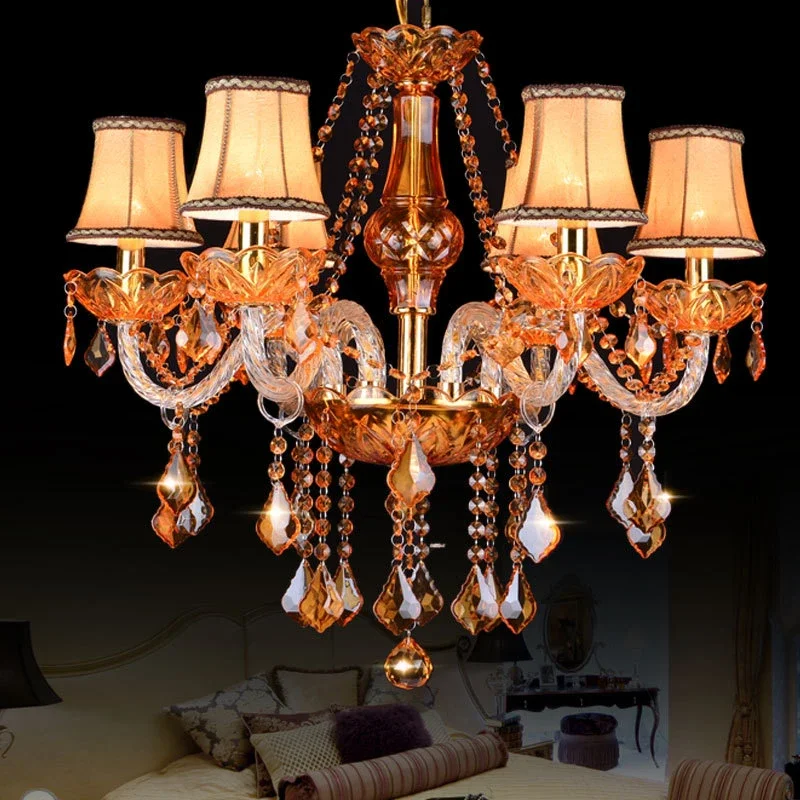 SAMAN European Crystal Pendent Lamp Luxury Living Room Restaurant Bedroom Villa Cafe Clothing Store Beauty salon Chandelier