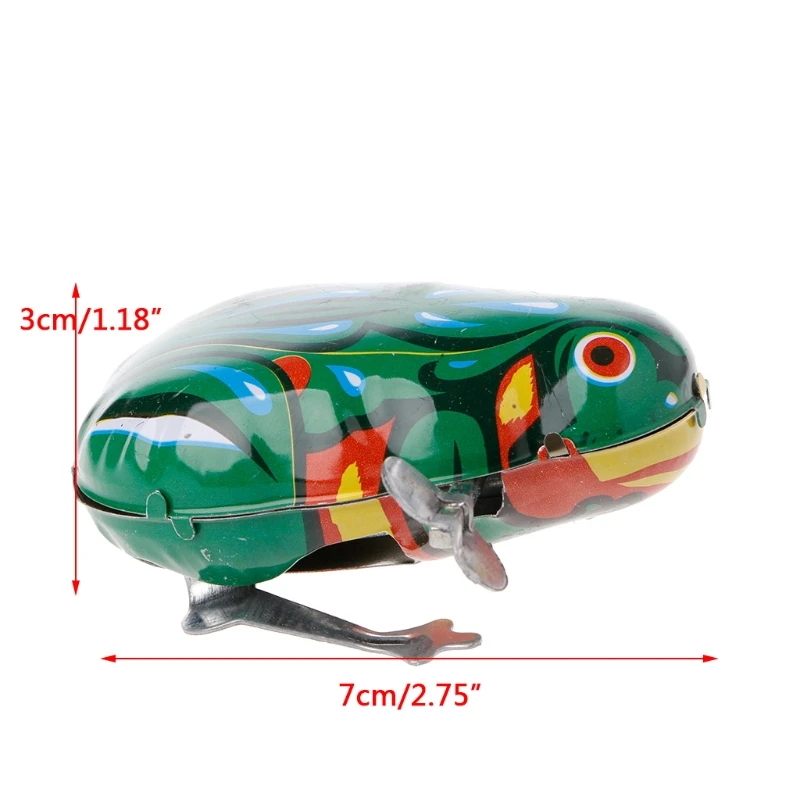 

Metal Wind-up Jumping Frog Clockwork Tin Toys Children Funny Game Vintage Doll