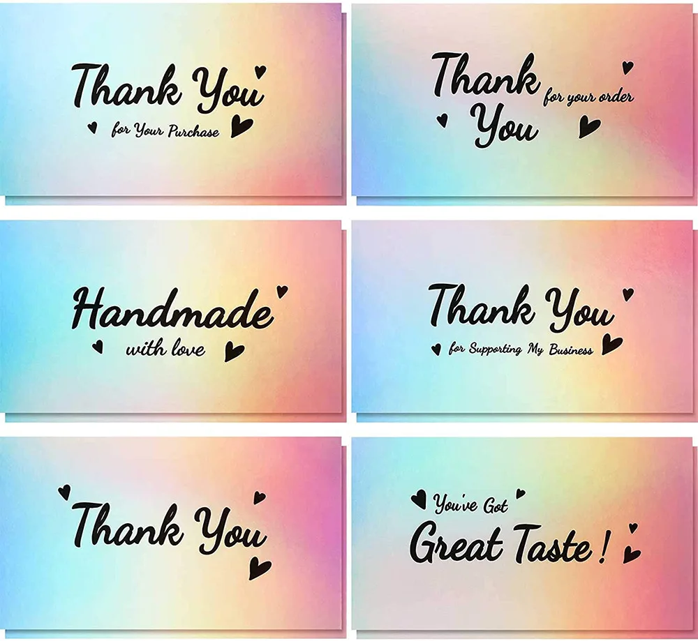 

50Pcs/Pack 5x9cm Thank You for Supporting My Small Business Laser Thank You Card