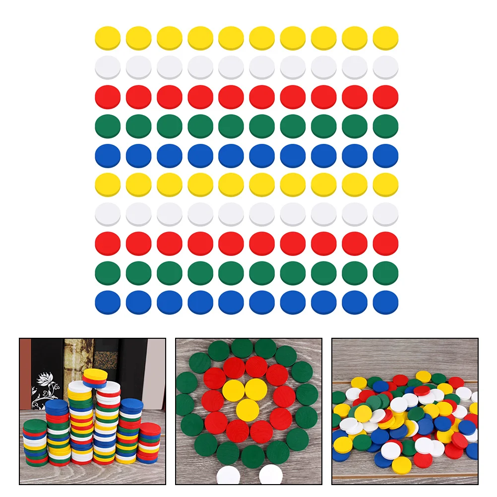 

1 Set Round Shape Wooden Discs Math Teaching Tool Kids Early Educational