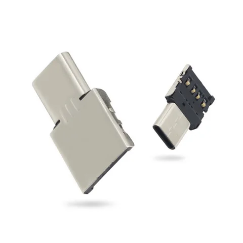 Адаптер OTG Micro USB Type C (папа)-USB 2,0 (мама), 1-5 шт.