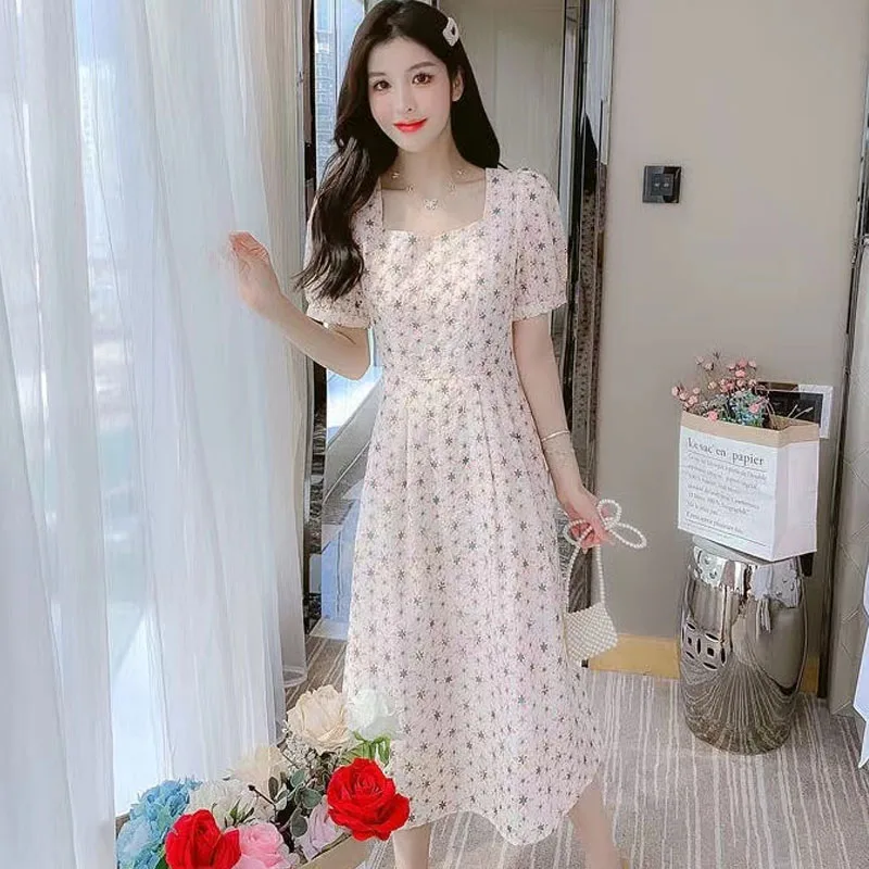 

Женское вечернее платье с квадратным вырезом, большие размеры 3XL, лето 2022