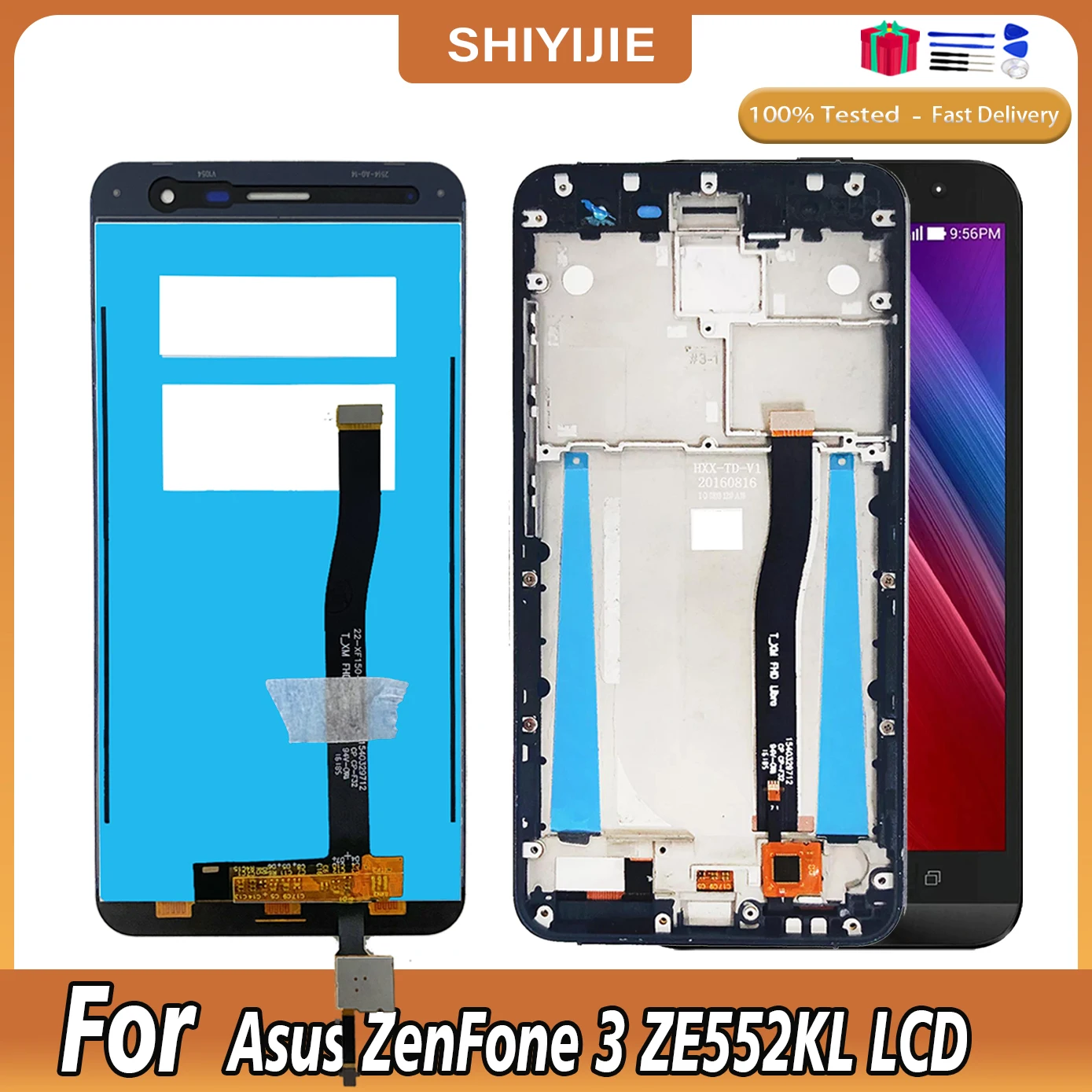 Оригинальный ЖК-дисплей 5,5 дюйма для Asus ZenFone 3 ZE552KL, ЖК-дисплей, сенсорный экран, дигитайзер с рамкой в сборе, замена, 100% Протестировано Оригинальный ЖК-дисплей 5,5 дюйма для Asus ZenFone 3 ZE552KL, ЖК-дисплей, сенсорный экран, дигитайзер с рамкой в сборе, замена, 100% Протестировано