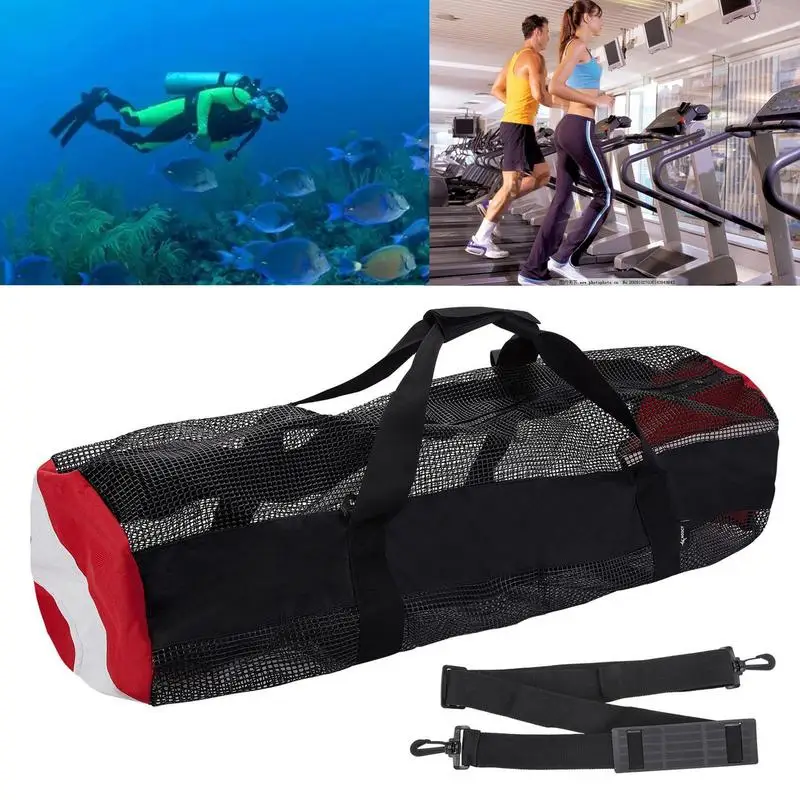 

Mesh Dive Bag With Zipper Foldable Thickened Dive Gear Scuba Pouches For Scuba Diving Water Sports Swimming Surfing Snorkeling