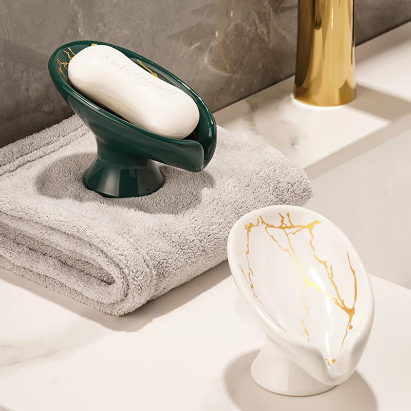 

Leaf Shape Soap Box Drain Soap Holder Box Nordic Style Bathroom Accessories Toilet Laundry Soap Box Tray Bathroom Accessories