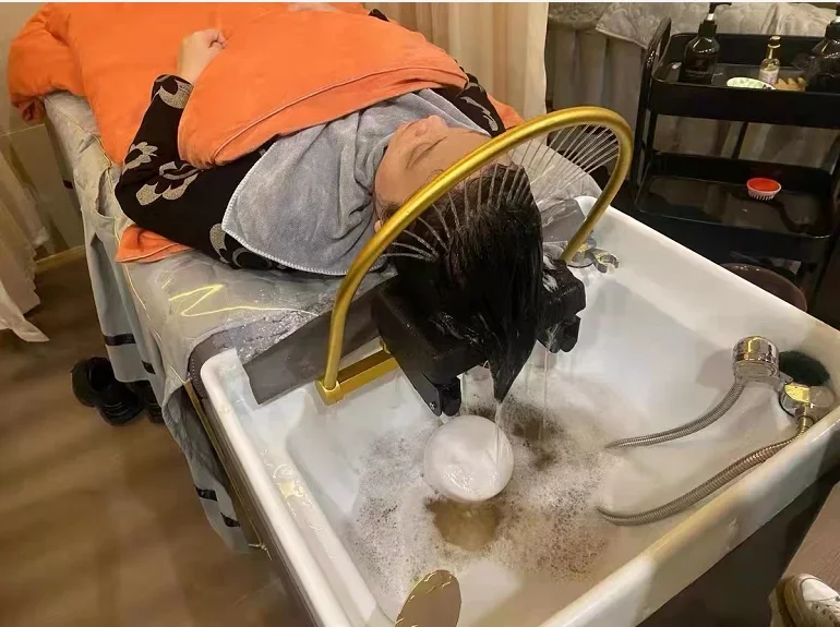 Салонная стойка для шампуня раковина и кровать мебель парикмахерской спа-салон