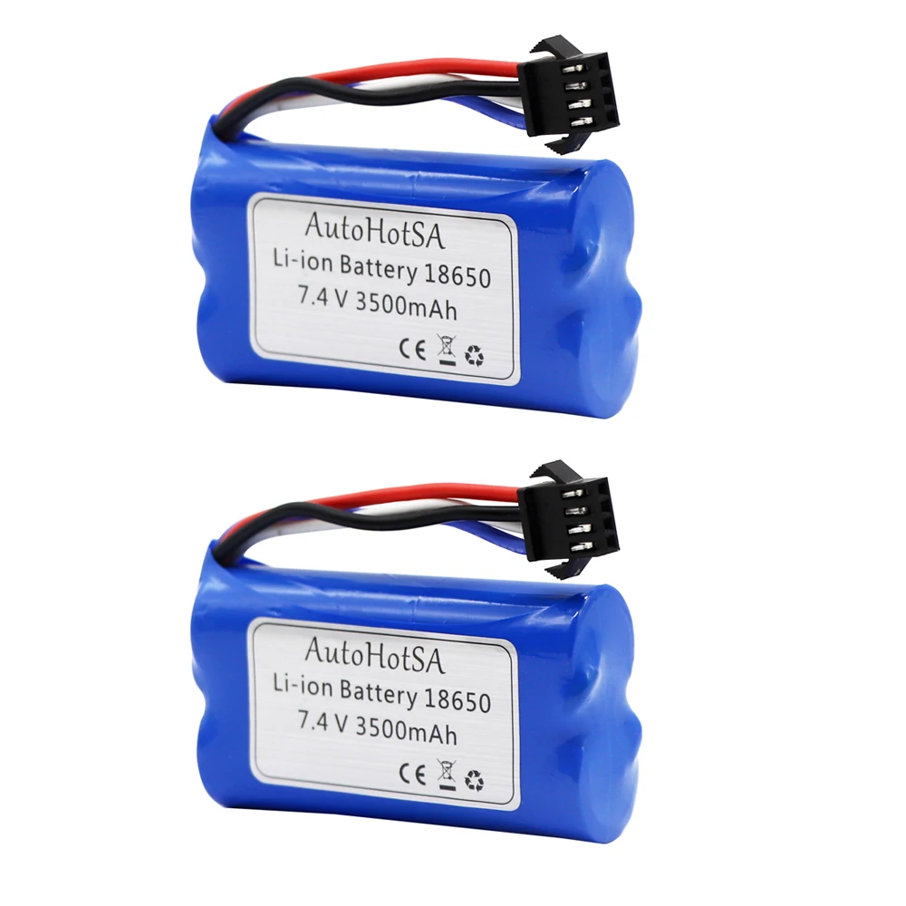 

SM-4P Plug 7.4V 3500MAH 18650 Li-ion battery for Udi007 Udi001 UDI002 UDI902 HJ806 960 961 962 RC racing boat 7.4V 2S battery