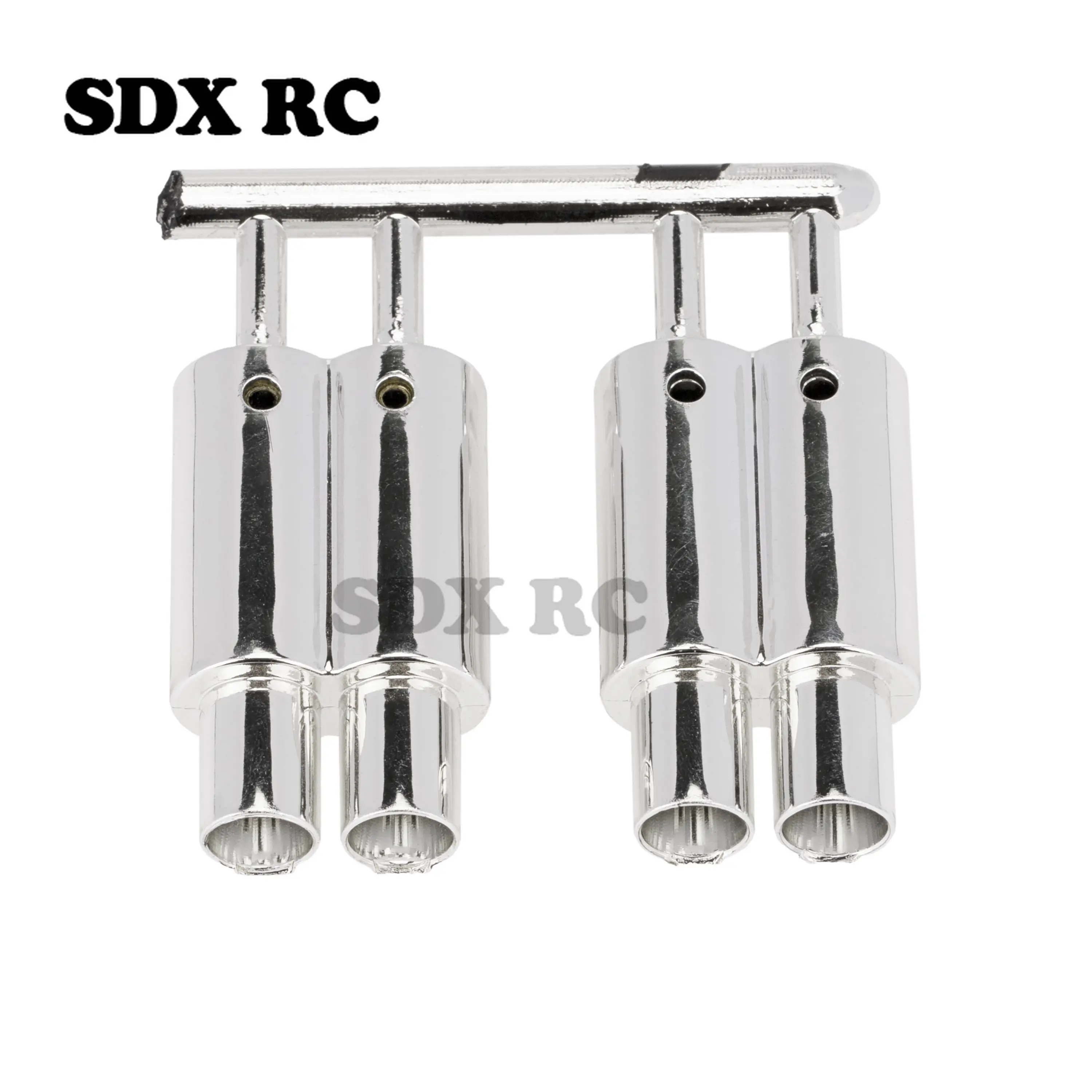 

Dual-Outlet Exhaust Pipe Tailpipe for 1/10 RC Car Off Road Buggy Tamiya HSP HPI Kyosho Decoration Parts