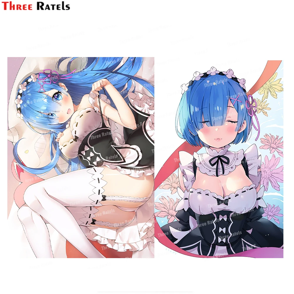 

Автомобильные наклейки Three Ratels H885 Rem Re Zero Kara Hajimeru Isekai Seikatsu, милые автомобильные аксессуары, виниловый материал, водонепроницаемые