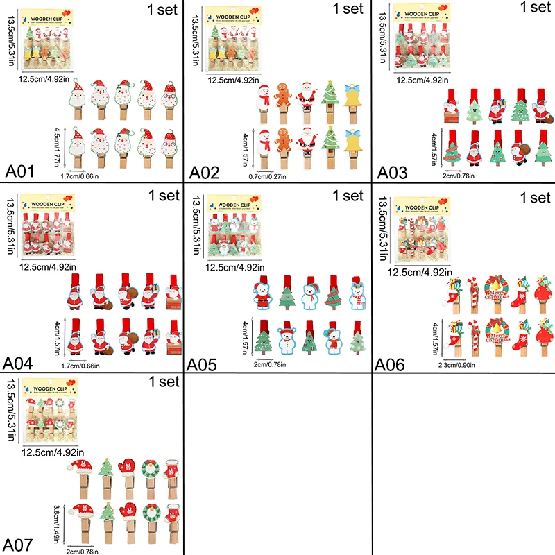 Маленький зажим с изображением Санта-Клауса и снеговика веселого Рождества