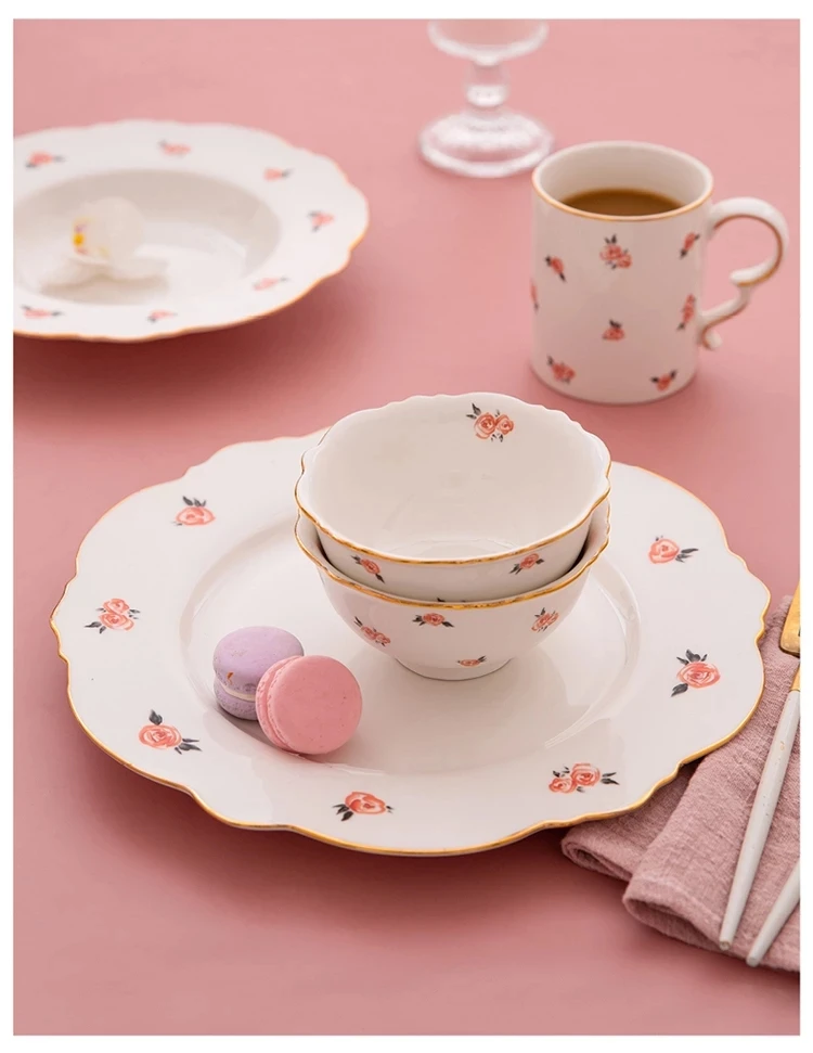 Керамический легкий роскошный обеденный набор в скандинавском стиле тарелка для