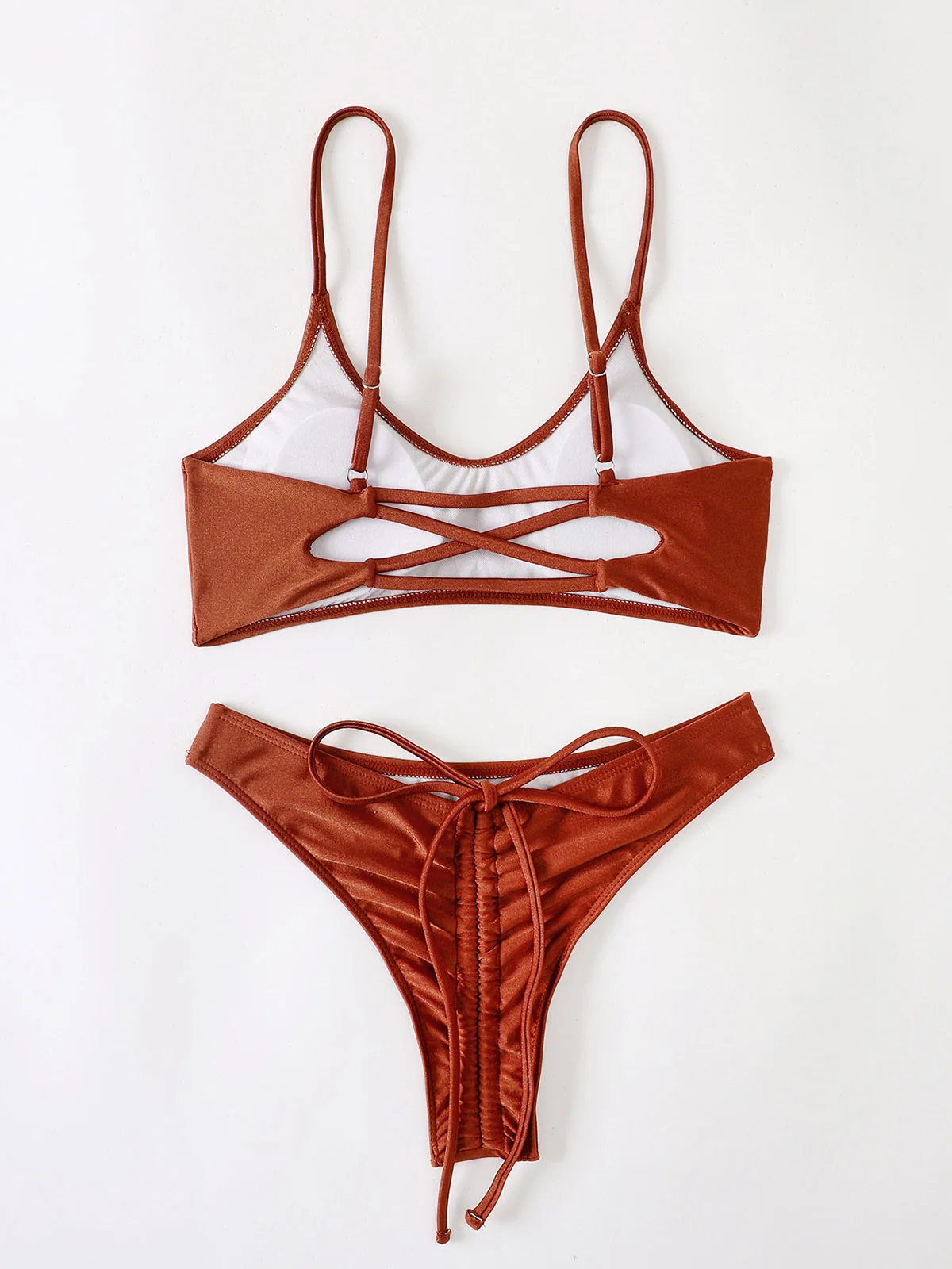 Женский купальник-бикини с перекрестной спинкой комплект из двух предметов