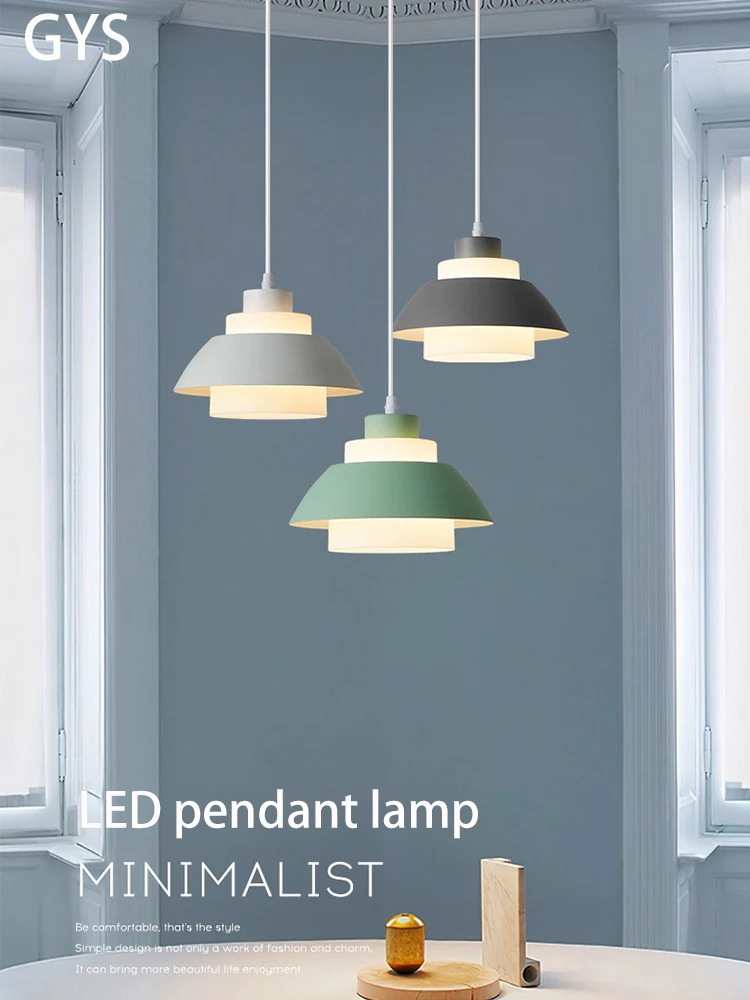Bedroom Bedside LED Pendant Lamp E27 Bulb Replaceable Creative Dining Table Bar Light Nordic Macaron Chandelier Atmosphere Soft
